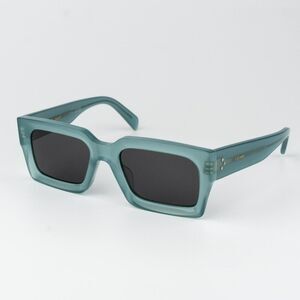 Celine  3 DOTS Women Sunglasses Light Green Grey Square CL40280U 93A BRAND NEW